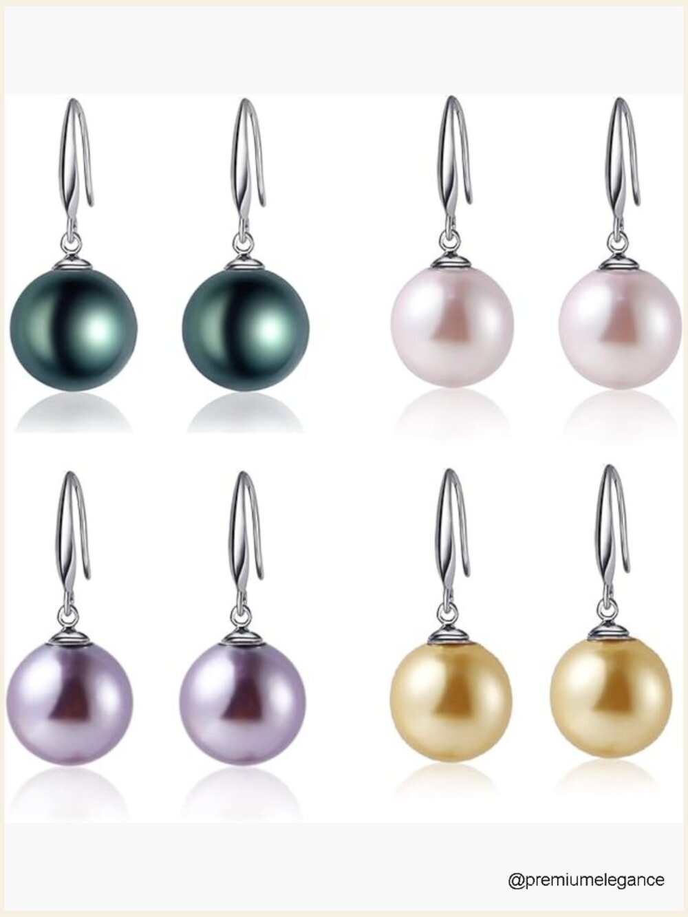 10mm Ocean Pearl Dangle Earrings Natural Shell Drop Earrings